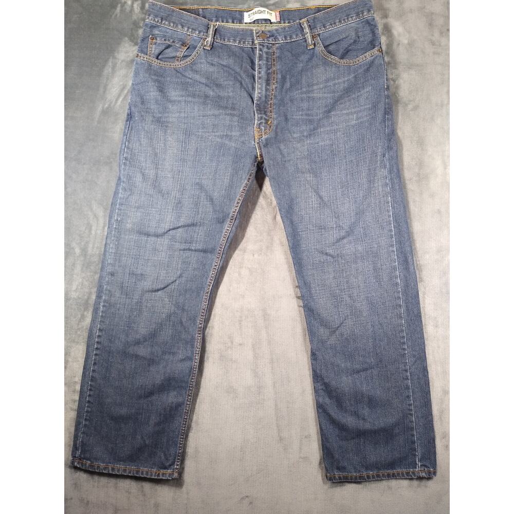 Levis 505 Jeans Mens 40x30 Blue Straight Fit Mid Rise Medium Wash Denim